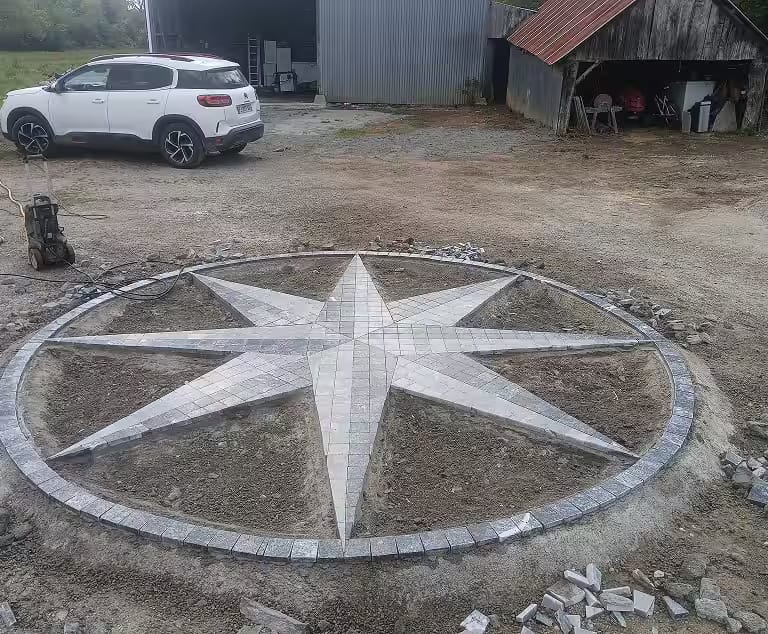 Réalisation d'une rose des vents création paysagère Soullans